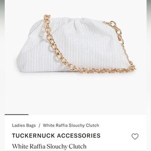 Tuckernuck White Raffia Slouchy Clutch